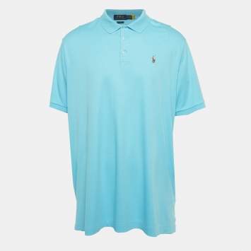 Pre Owned Polo Ralph Lauren Blue Jersey Classic Fit Polo T-Shirt XXL