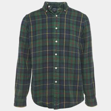 مملوكة مسبقًا Polo Ralph Lauren Green Tartan Cotton Long Sleeve Shirt M