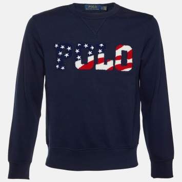 مملوكة مسبقًا بول و رالف لورين بنطال رياضي طويل أزرق كحلي مطرز مقاس صغير - سمول