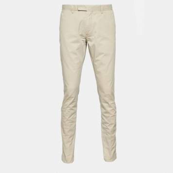 Pre Owned Polo Ralph Lauren Beige Gabardine Stretch Slim Fit Pants L