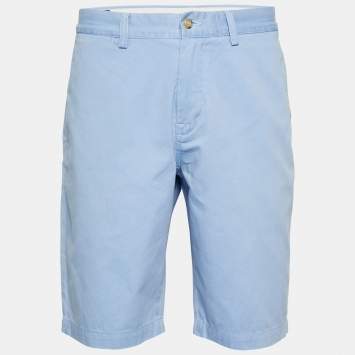 Pre Owned شورت بولو رالف لورين تويل أزرق بيدفورد مقاس متوسط (ميديم)