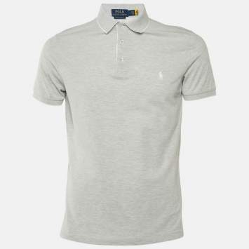 مملوكة مسبقًا تي شيرت بولو رالف لورين جيرسي أخضر مقاس كبير (لارج)