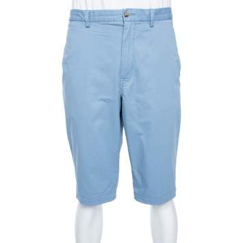 Pre Owned Polo Ralph Lauren Blue Stretch Cotton Straight Fit Chino Shorts XL