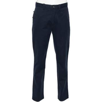 Pre Owned Polo Ralph Lauren Navy Blue Cotton Classic Fit Formal Pants L