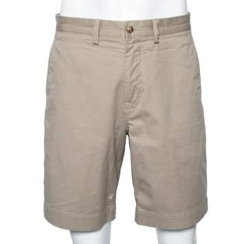 Pre Owned Polo Ralph Lauren Beige Cotton Straight Fit Shorts L