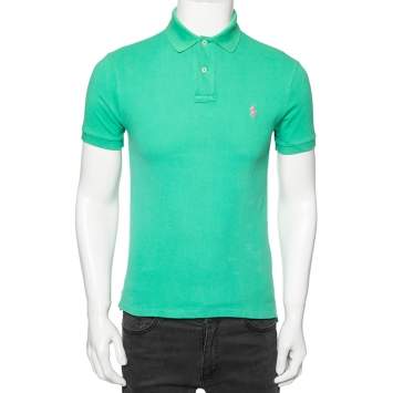 Pre Owned Polo Ralph Lauren Green Cotton Polo T-Shirt S
