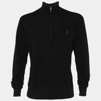 Pre Owned Polo Ralph Lauren Black Cashmere Turtleneck Long Sleeve Sweater L
