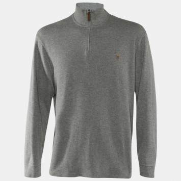 Pre Owned Polo Ralph Laurent Grey Knit Turtleneck Long Sleeve Sweater L