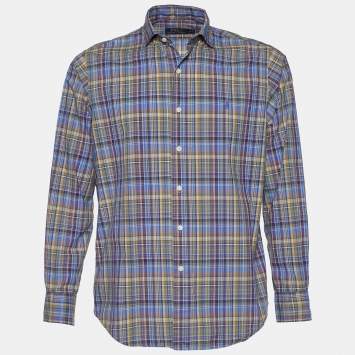 Pre Owned Polo Ralph Lauren Multicolor Madras Check Cotton Button Front Shirt M