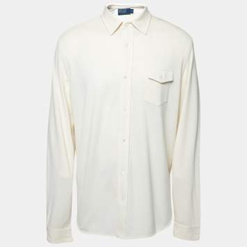 Pre Owned Polo Ralph Lauren Cream Cotton Long Sleeve Shirt XL