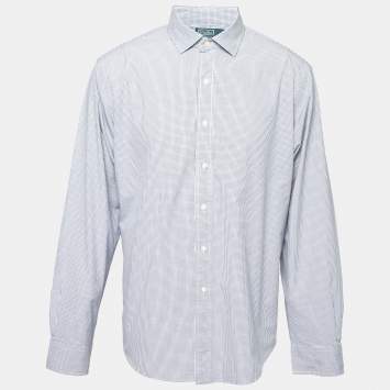 Pre Owned Polo Ralph Lauren Blue Checked Cotton Estate Custom Fit Shirt XXXL
