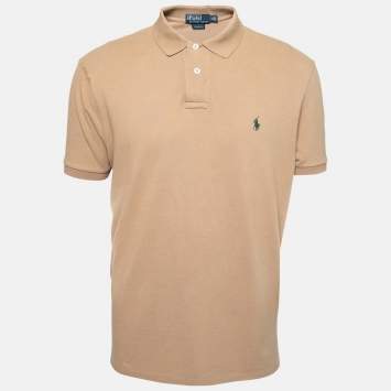 Pre Owned Polo Ralph Lauren Brown Cotton Polo T-Shirt XL