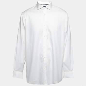 Pre Owned Polo Ralph Lauren White Cotton Button Front Shirt XL