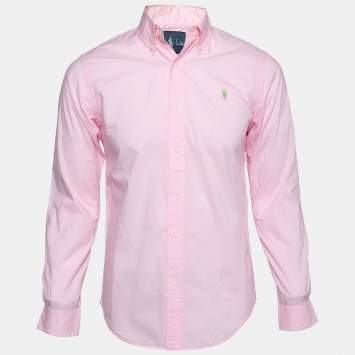 Pre Owned Polo Ralph Lauren Pink Cotton Button Front Shirt S
