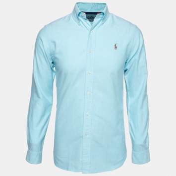 Pre Owned Polo Ralph Lauren Blue Cotton Long Sleeve Shirt S