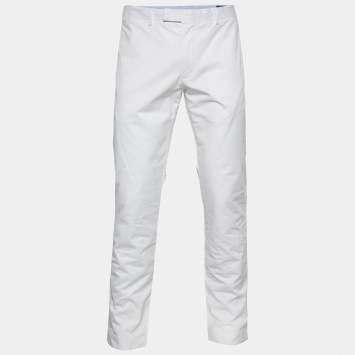 Pre Owned Polo Ralph Lauren White Cotton Stretch Slim Fit Trousers XL