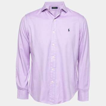 Pre Owned Polo Ralph Lauren Purple Cotton Button Front Shirt M