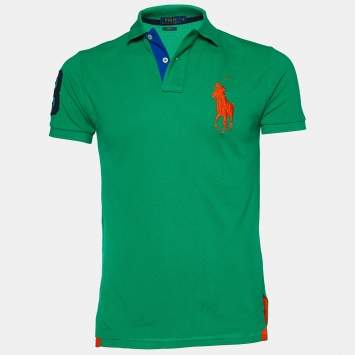 Pre Owned Polo Ralph Lauren Green Cotton Pique Polo T-Shirt XS