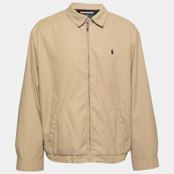 Pre Owned Polo Ralph Lauren Beige Synthetic Zip Front Jacket XL