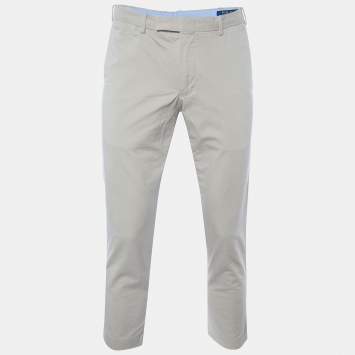 Pre Owned Polo Ralph Lauren Beige Cotton Elasticized Waist Pants M