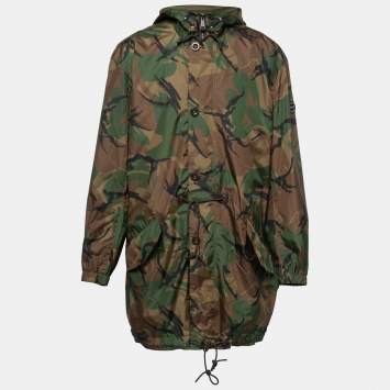 Pre Owned Polo Ralph Lauren Green Camo Synthetic Military Marsh Coat XL