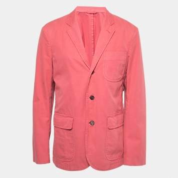 Pre Owned Polo Ralph Lauren Pink Cotton Single Breasted Sport Jacket XXL