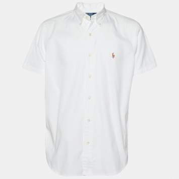 Pre Owned Polo Ralph Lauren White Cotton Button Front Shirt XL