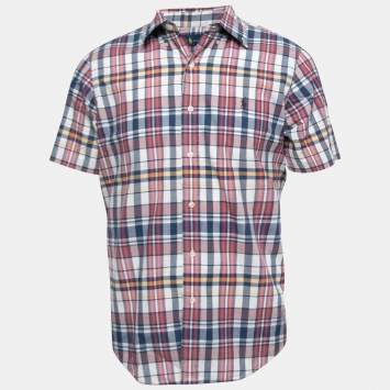 Pre Owned Polo Ralph Lauren Multicolor Plaided Cotton Half Sleeve Shirt M
