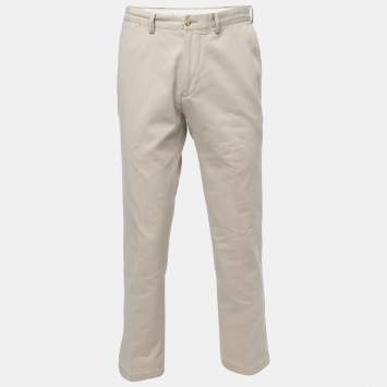 Pre Owned Polo Ralph Lauren Beige Cotton Classic Fit Pants L