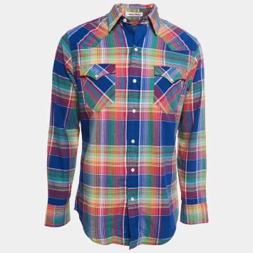Pre Owned Polo Ralph Lauren Multicolor Checked Cotton Button Front Full Sleeve Shirt M