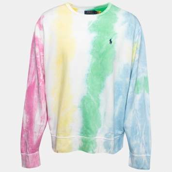 Pre Owned Polo Ralph Lauren Multicolor Tie-Dye Print Cotton Crew Neck Sweatshirt L