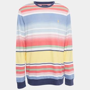 Pre Owned Polo Ralph Lauren Multicolor Striped Cotton Knit Long Sleeve T-Shirt L