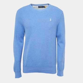 Pre Owned Polo Ralph Lauren Light Blue Cotton Sweatshirt L