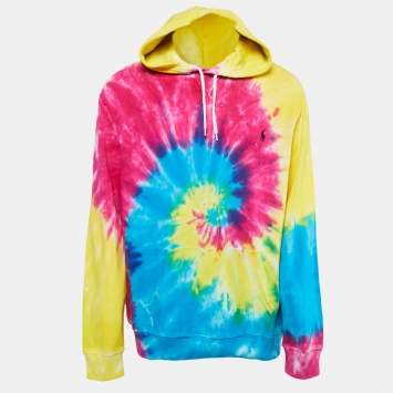 Pre Owned Polo Ralph Lauren Multicolor Tie Dye Cotton Hoodie L