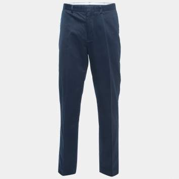 Pre Owned Polo Ralph Lauren Navy Blue Cotton Trousers XL