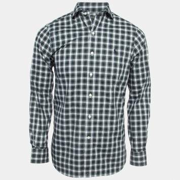 Pre Owned Polo Ralph Lauren Green Checked Cotton Long Sleeve Shirt S