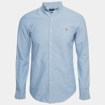 Pre Owned Polo Ralph Lauren Blue Cotton Buttoned Front Shirt S