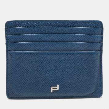 Pre Owned Porsche Design Blue Leather Card Holder
