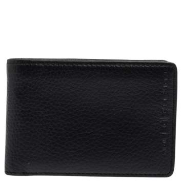 Pre Owned Porsche Design Black Grained Leather P3300 Bifold Wallet