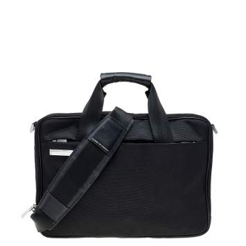 Pre Owned Porsche Design Black Nylon and Leather Laptop Briefcase