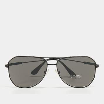 Pre Owned Prada Black SPR63X Aviator Sunglasses