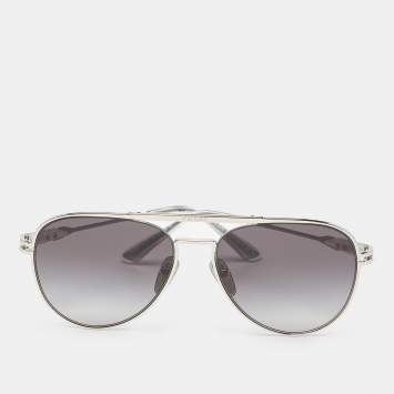 Pre Owned Prada Silver Tone/Grey Gradient SPR54Z Aviator Sunglasses
