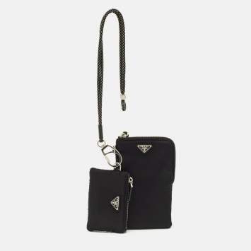 Pre Owned Prada Black Nylon Pouch Set of 2