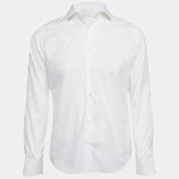 Prada White Cotton Formal Shirt M