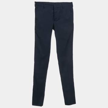Prada Navy Blue Wool Formal Trousers XS