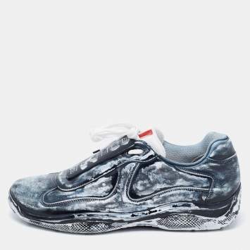 Pre Owned Cass x Prada Black/White America's Cup Sust4in Low-Top Sneakers Size 43