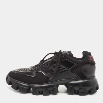 Pre Owned Prada Black Fabric and Rubber Cloudbust Sneakers Size 44