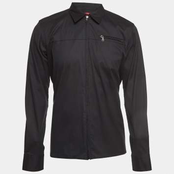 Pre Owned Prada Sport Black Cotton Blend Zipper Jacket L