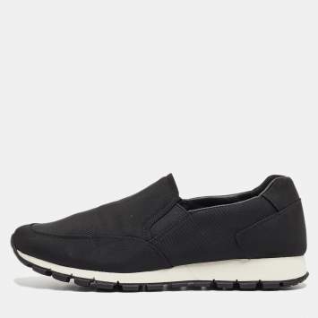 Pre Owned Prada Sport Black Nylon Slip On Sneakers Size 43