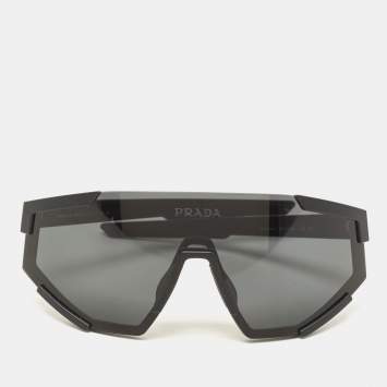 Pre Owned Prada Black/Slate Grey SPS 04W Linea Rossa Impavid Sunglasses